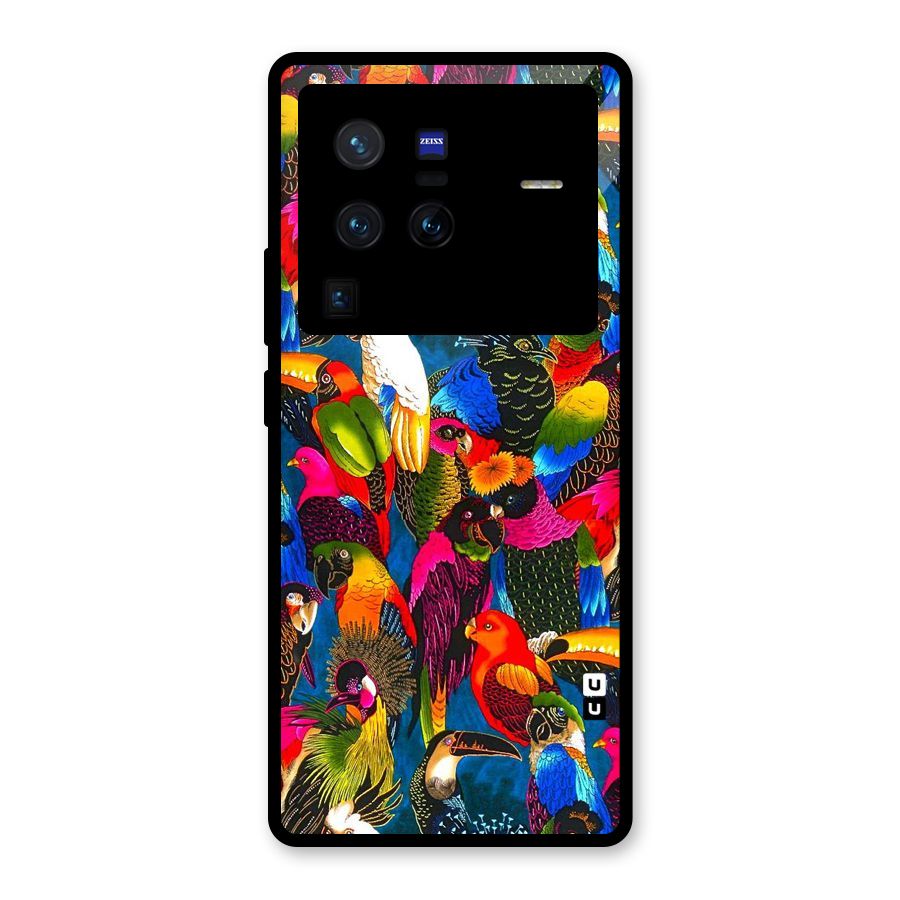Parrot Art Glass Back Case for Vivo X80 Pro