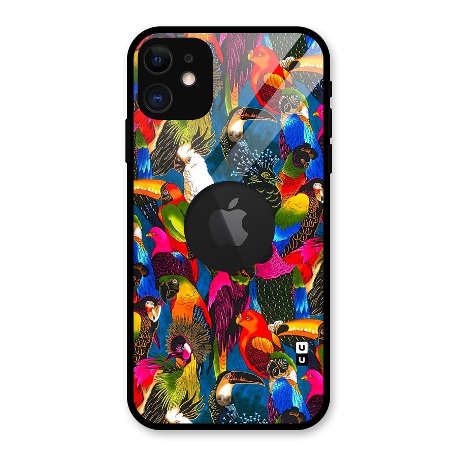 Parrot Art Glass Back Case for iPhone 11 Logo Cut