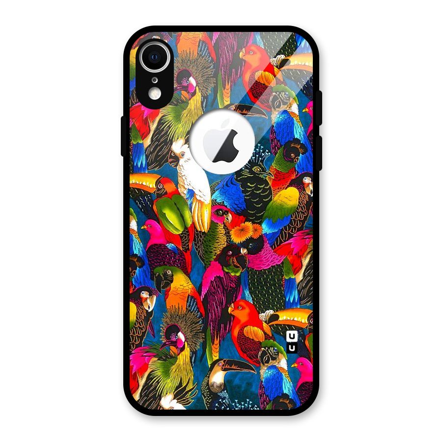 Parrot Art Glass Back Case for iPhone XR Logo Cut