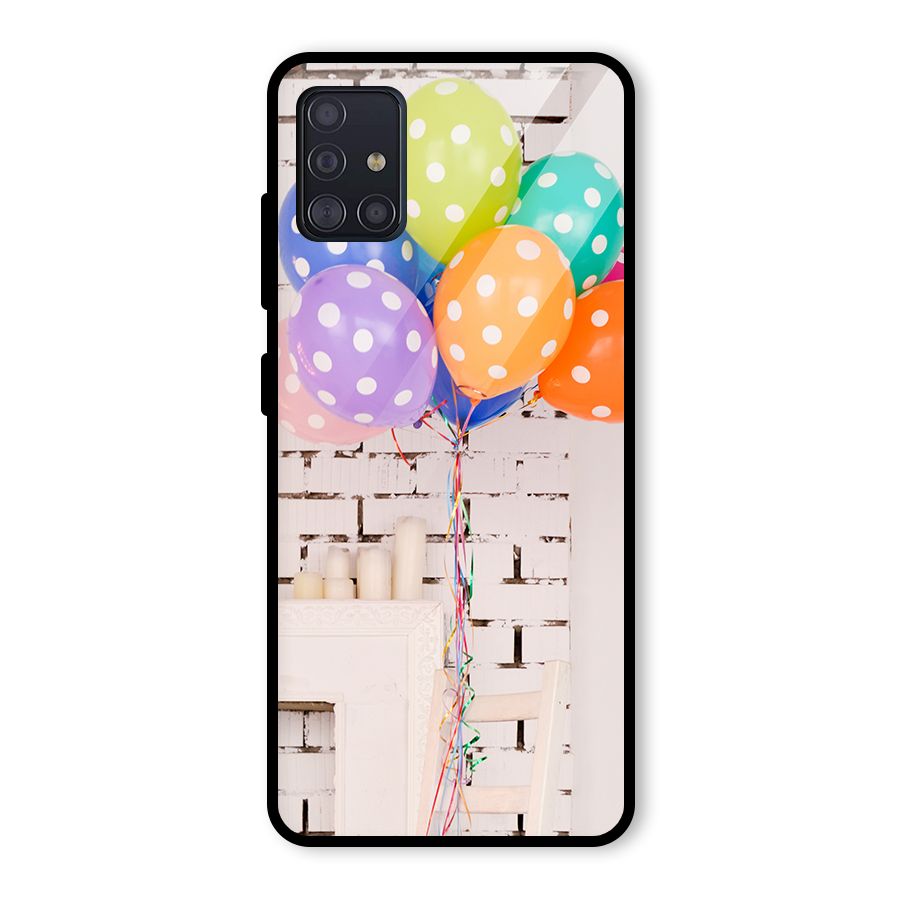 Party Balloons Glass Back Case for Galaxy A51