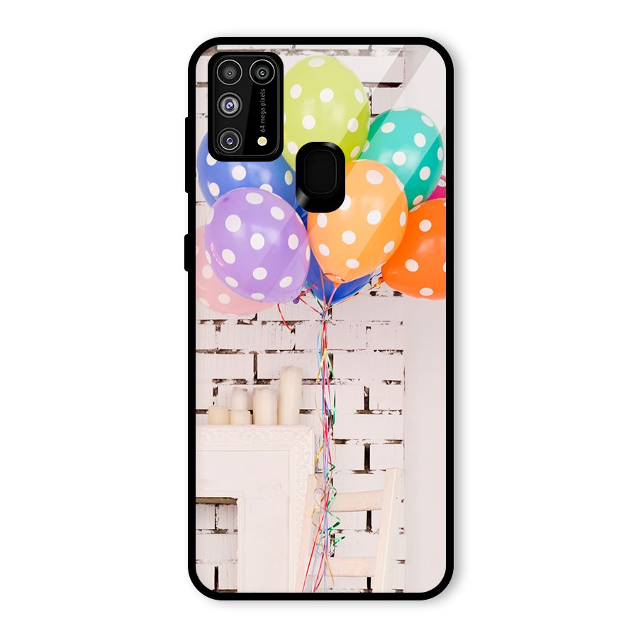 Party Balloons Glass Back Case for Galaxy F41