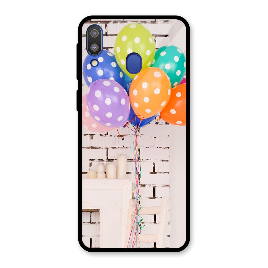 Party Balloons Glass Back Case for Galaxy M20