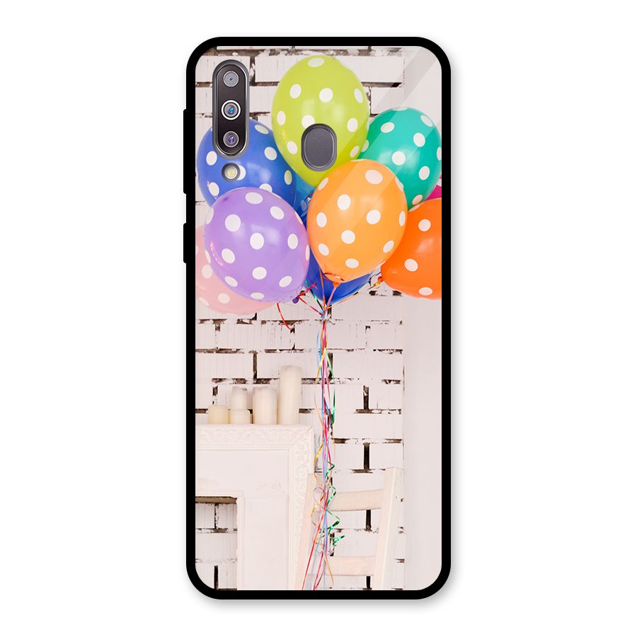 Party Balloons Glass Back Case for Galaxy M30
