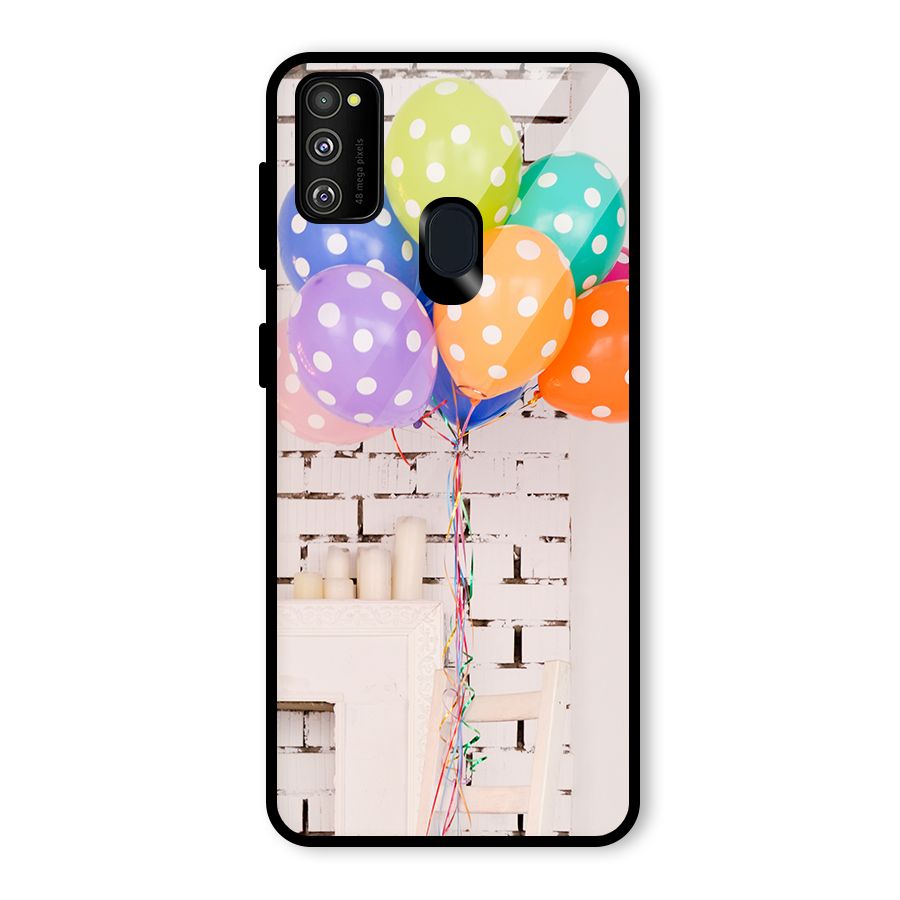 Party Balloons Glass Back Case for Galaxy M30s