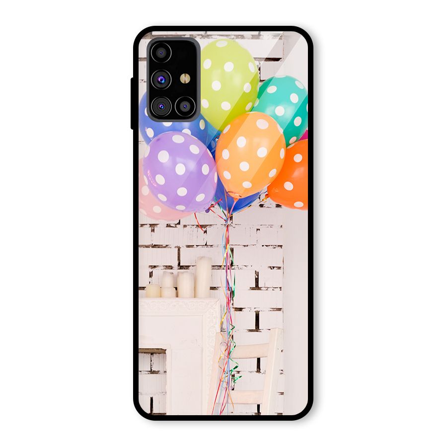 Party Balloons Glass Back Case for Galaxy M31s