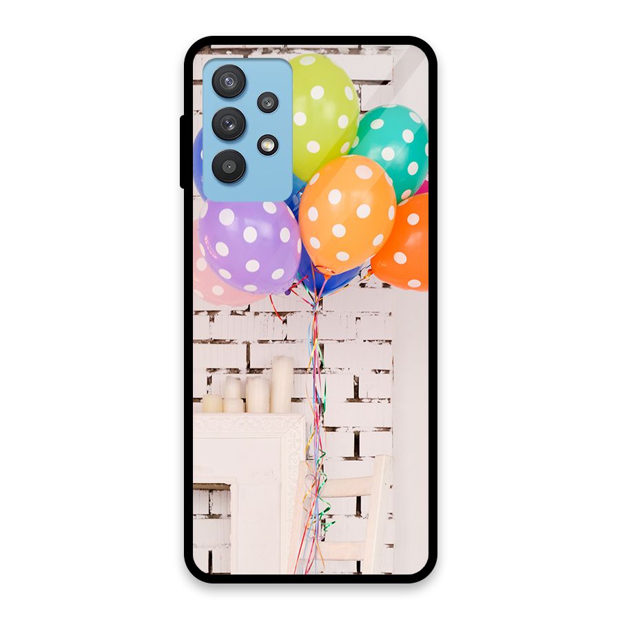 Party Balloons Glass Back Case for Galaxy M32 5G