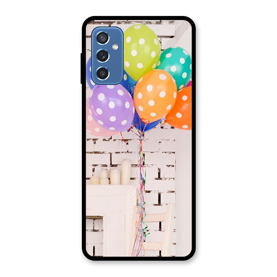 Party Balloons Glass Back Case for Galaxy M52 5G