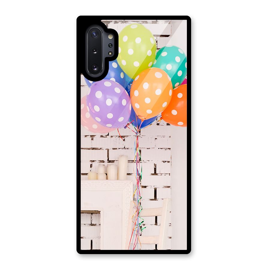 Party Balloons Glass Back Case for Galaxy Note 10 Plus