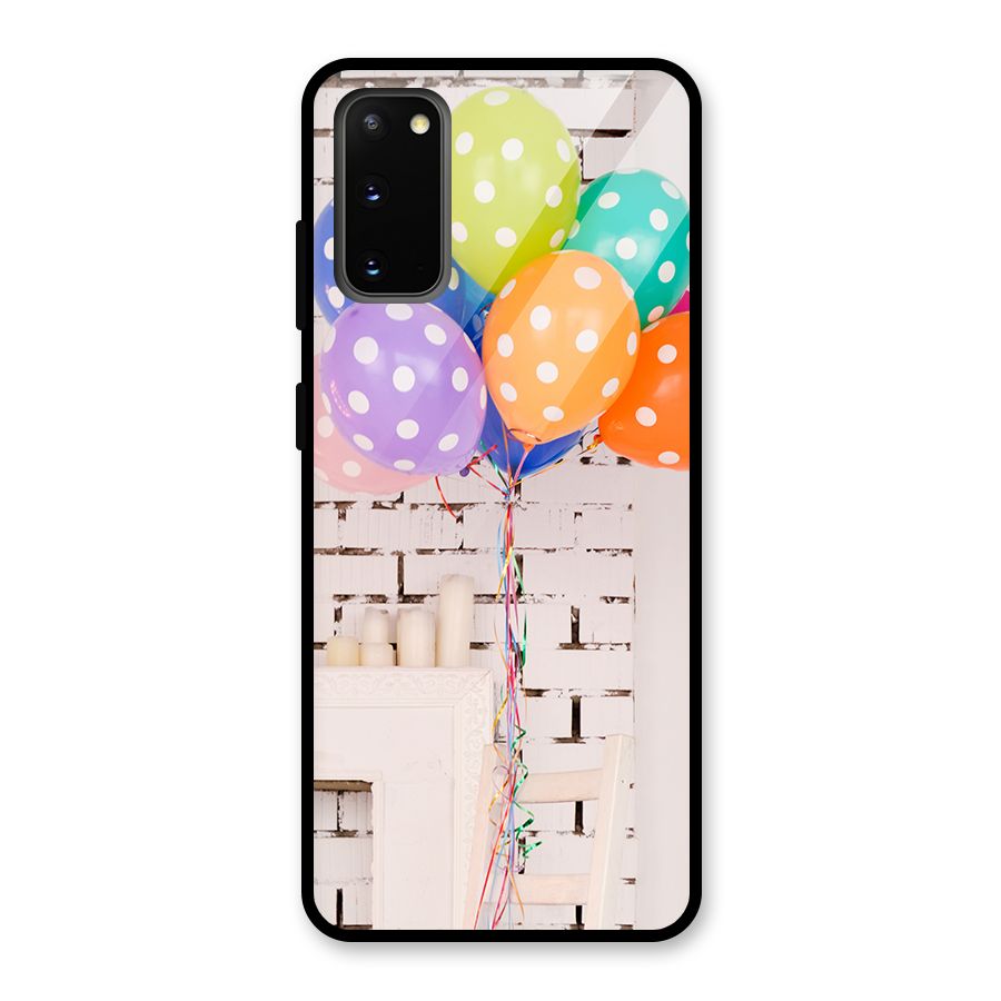 Party Balloons Glass Back Case for Galaxy S20