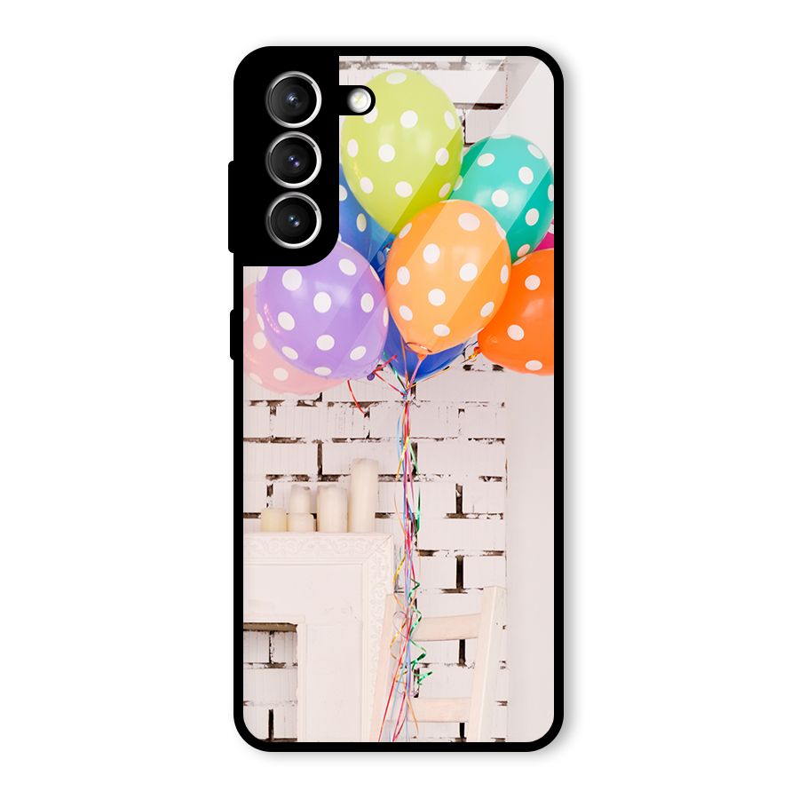 Party Balloons Glass Back Case for Galaxy S21 5G