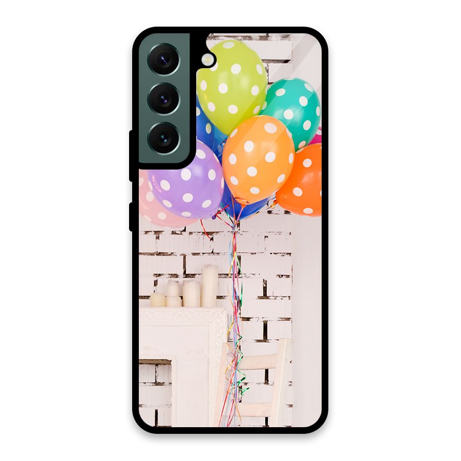 Party Balloons Glass Back Case for Galaxy S22 5G