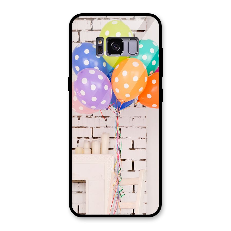 Party Balloons Glass Back Case for Galaxy S8
