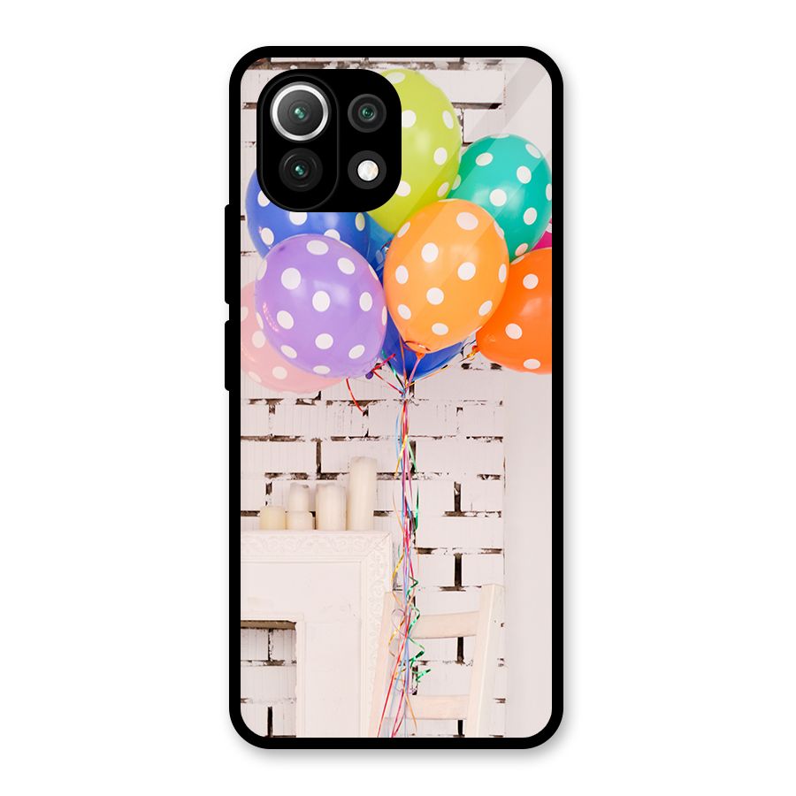 Party Balloons Glass Back Case for Mi 11 Lite