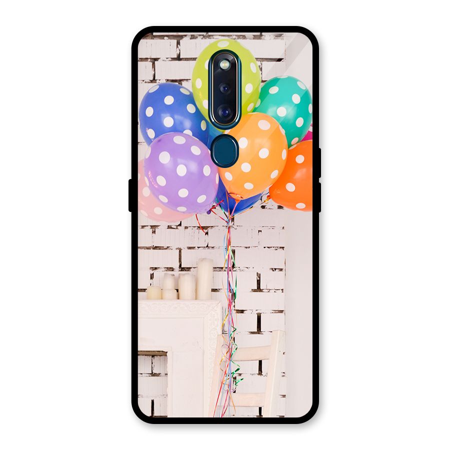 Party Balloons Glass Back Case for Oppo F11 Pro