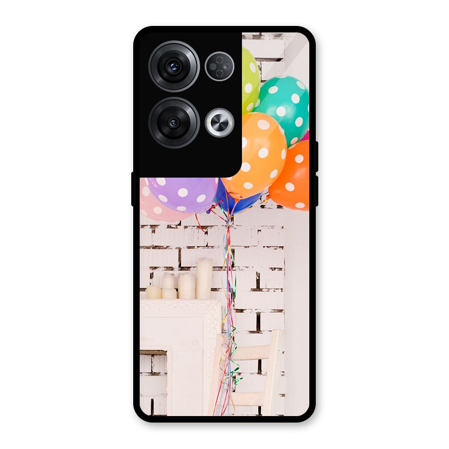 Party Balloons Glass Back Case for Oppo Reno8 Pro 5G