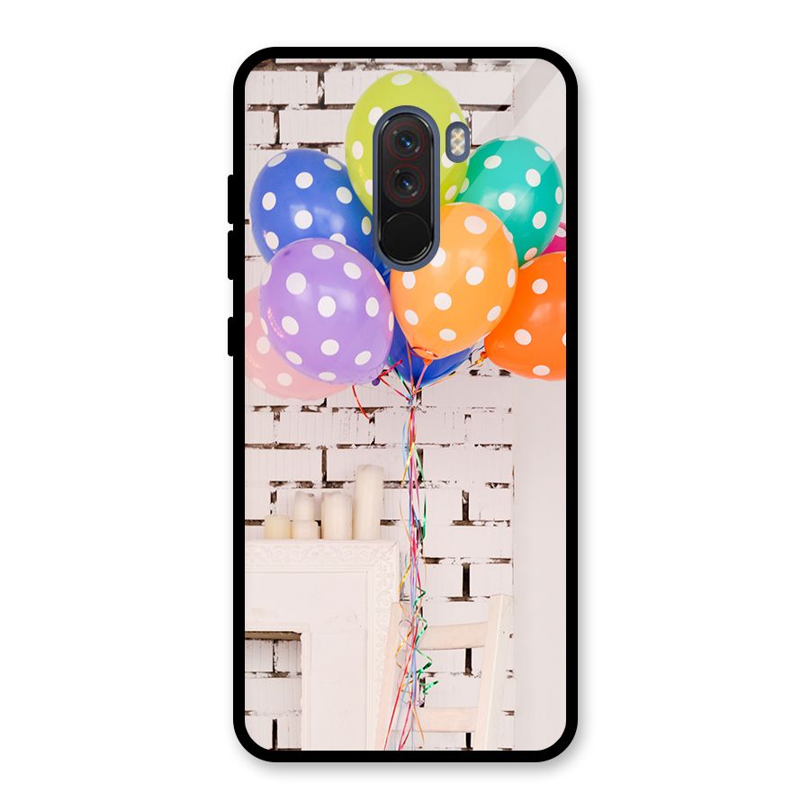 Party Balloons Glass Back Case for Poco F1