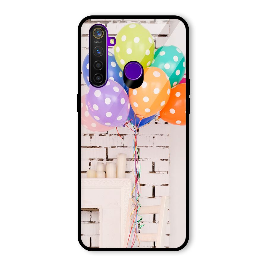 Party Balloons Glass Back Case for Realme 5 Pro