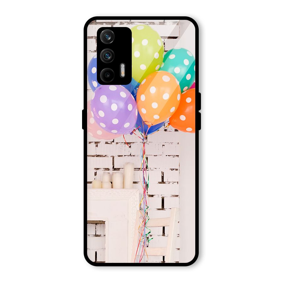 Party Balloons Glass Back Case for Realme GT 5G