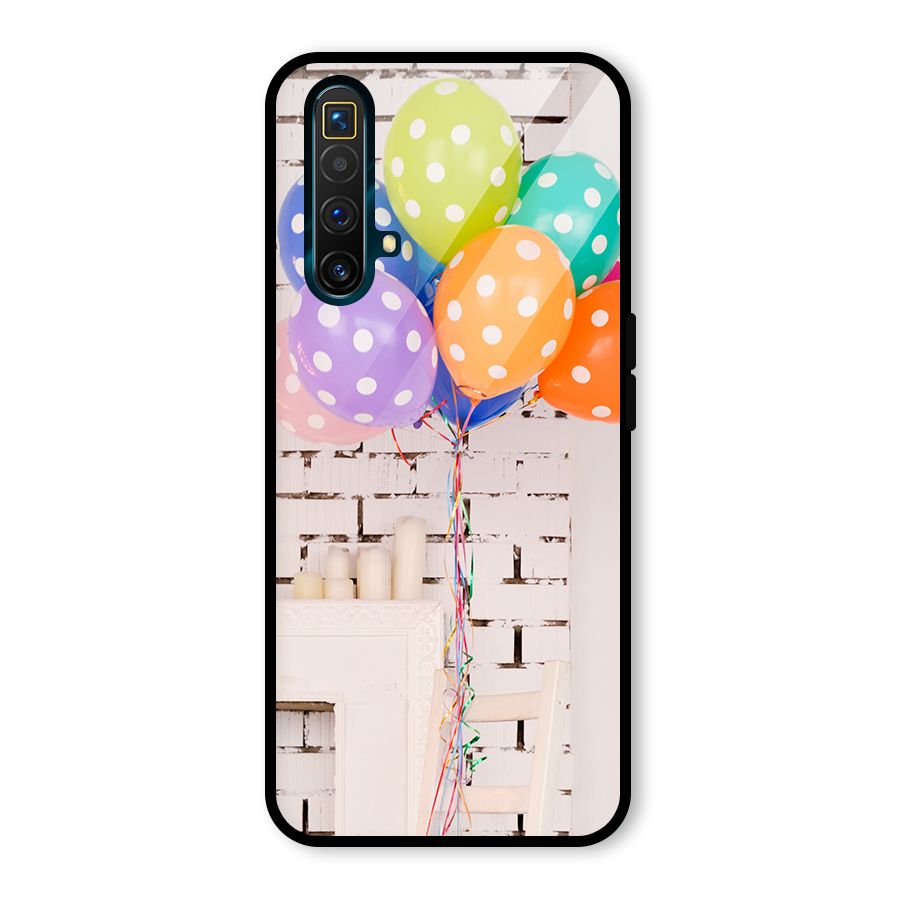 Party Balloons Glass Back Case for Realme X3