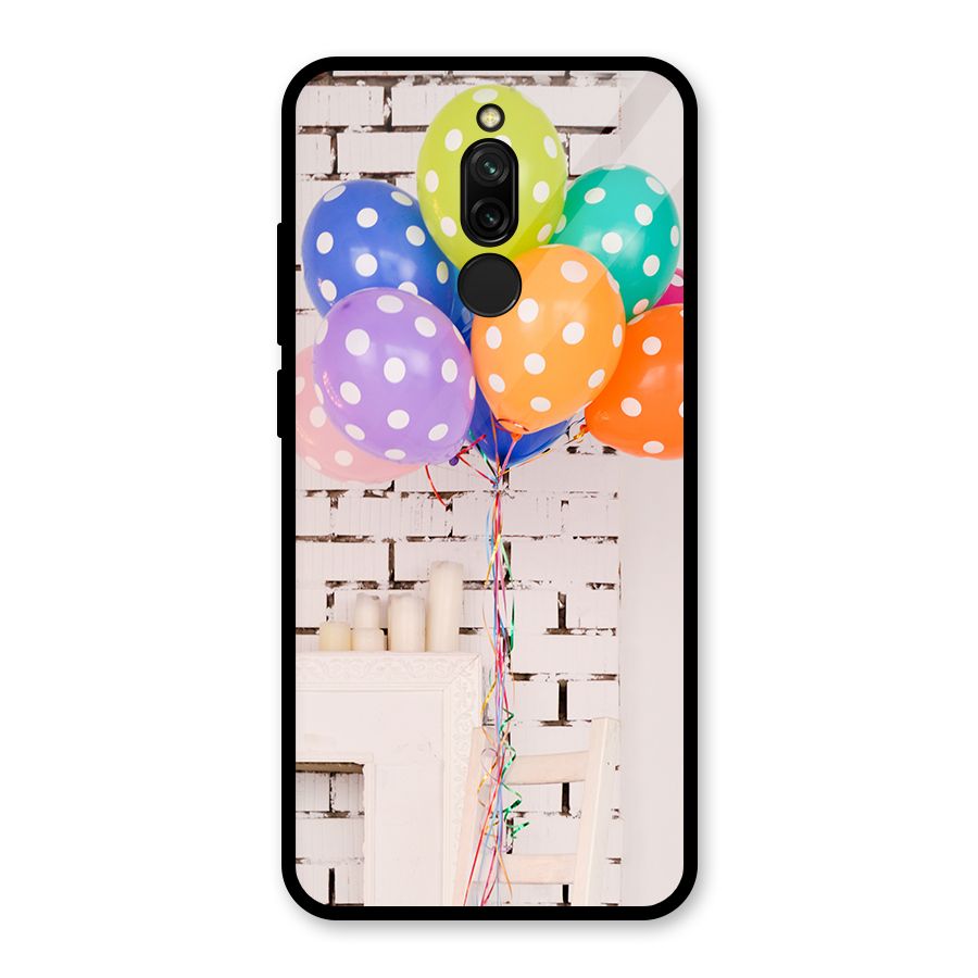 Party Balloons Glass Back Case for Redmi 8