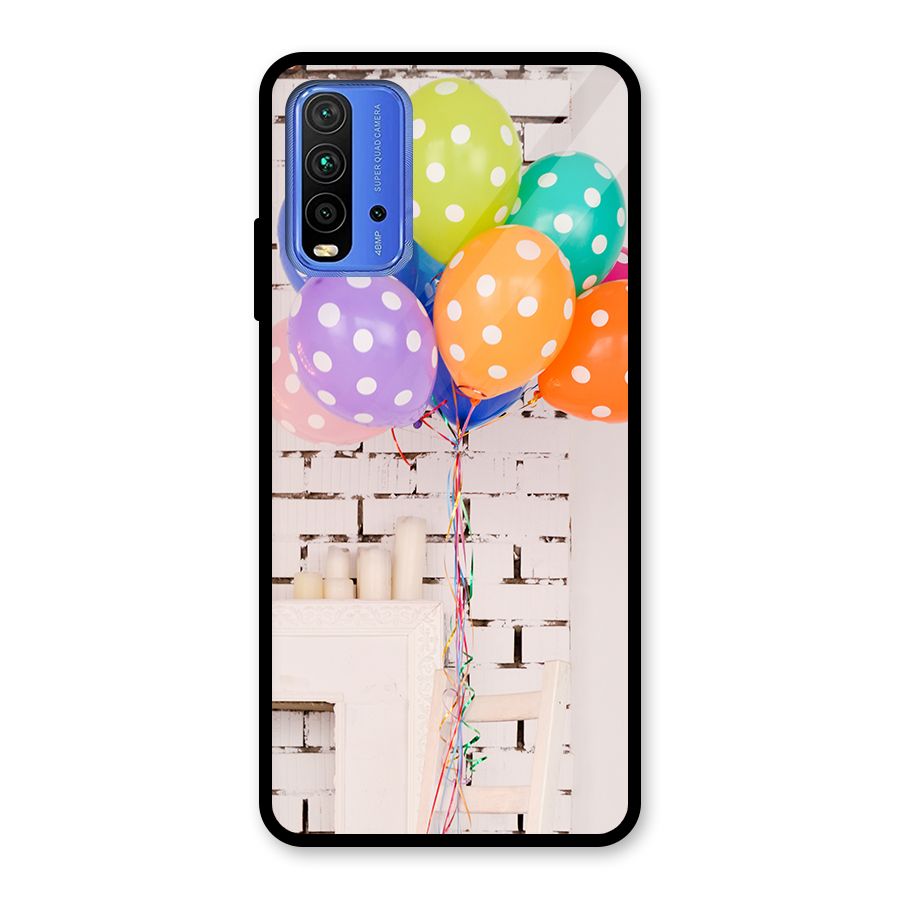 Party Balloons Glass Back Case for Redmi 9 Power
