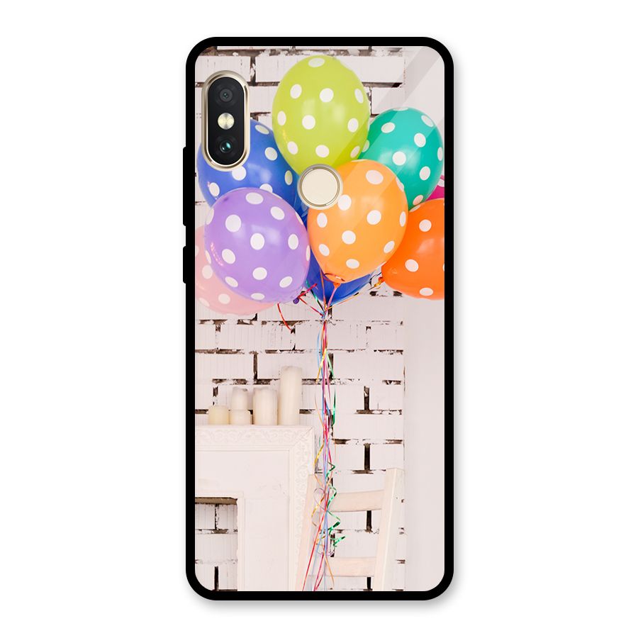 Party Balloons Glass Back Case for Redmi Note 5 Pro