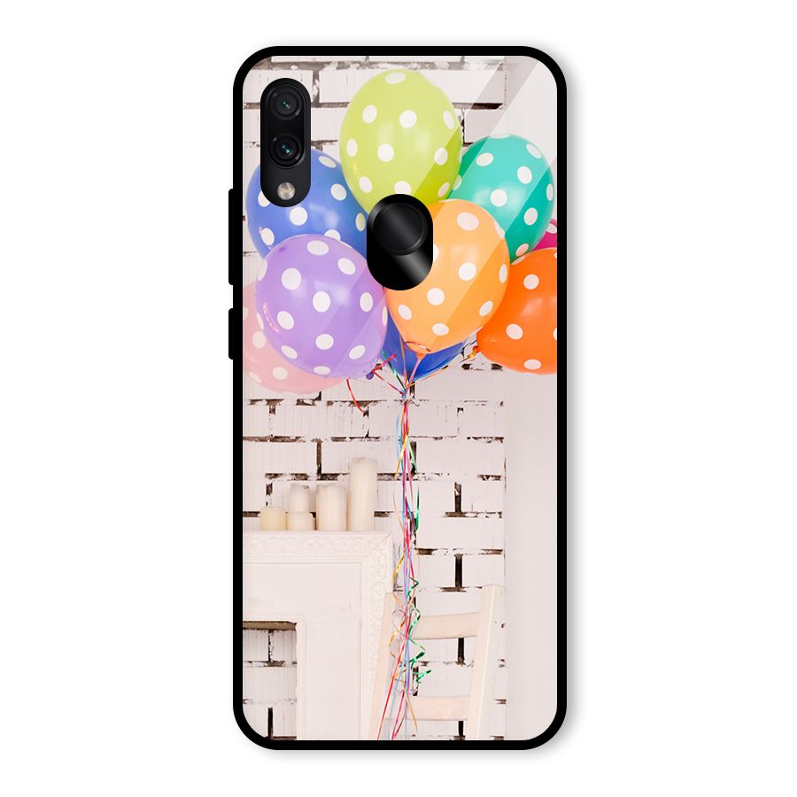 Party Balloons Glass Back Case for Redmi Note 7S