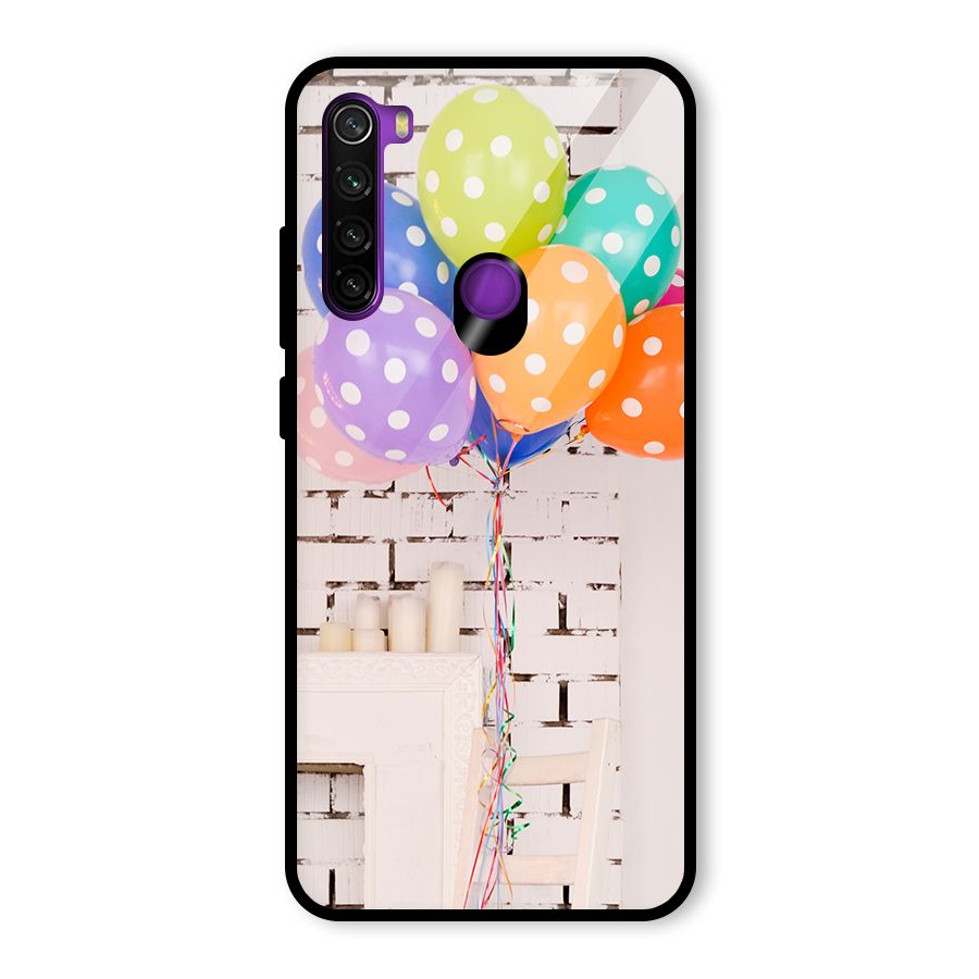 Party Balloons Glass Back Case for Redmi Note 8