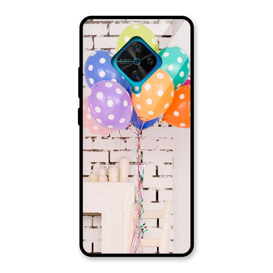 Party Balloons Glass Back Case for Vivo S1 Pro