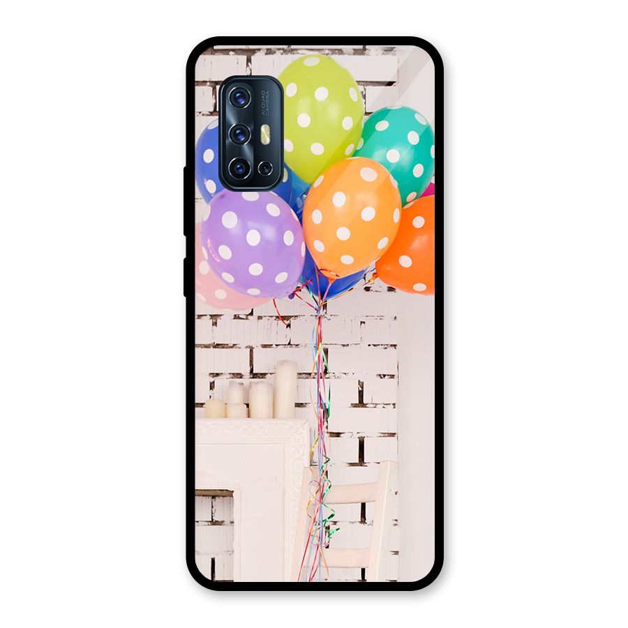 Party Balloons Glass Back Case for Vivo V17