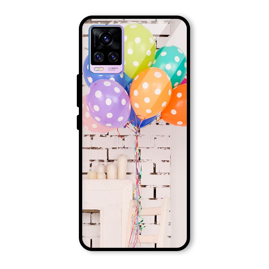 Party Balloons Glass Back Case for Vivo V20 Pro