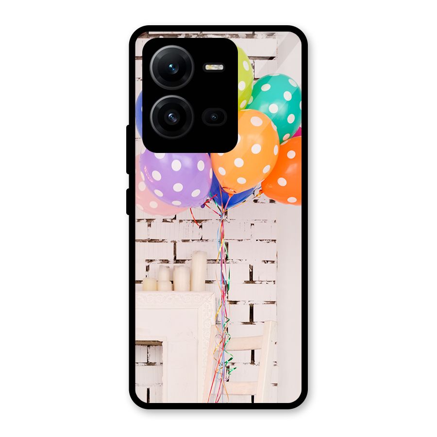 Party Balloons Glass Back Case for Vivo V25