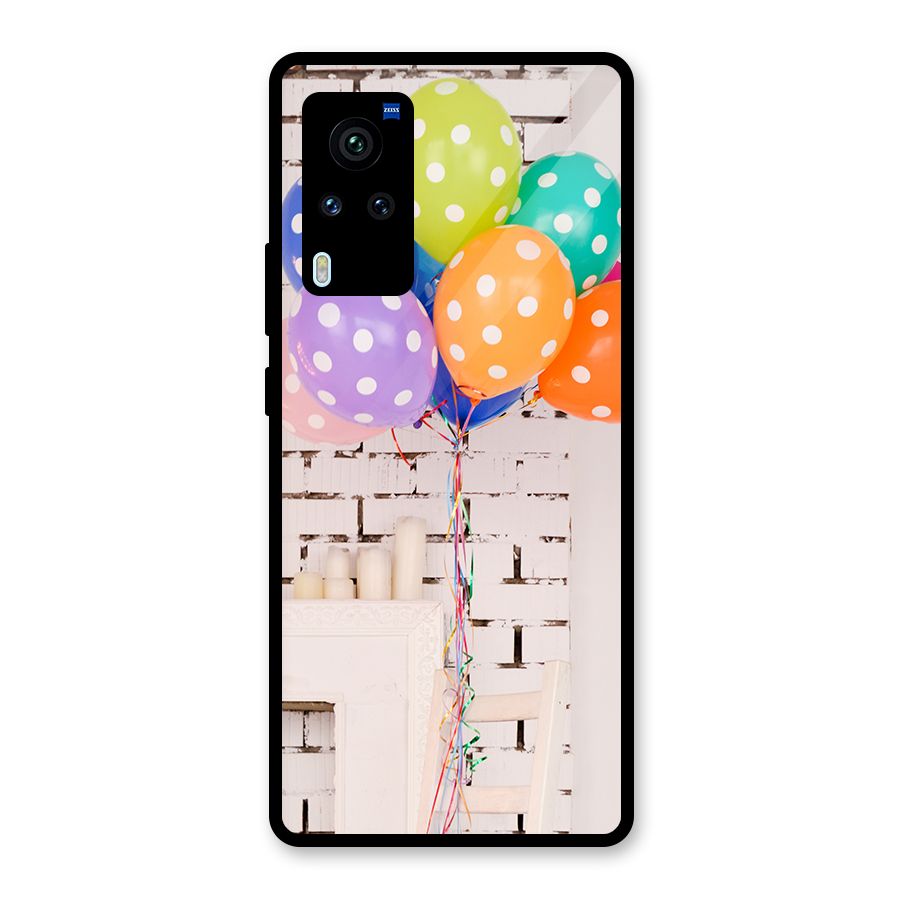 Party Balloons Glass Back Case for Vivo X60 Pro