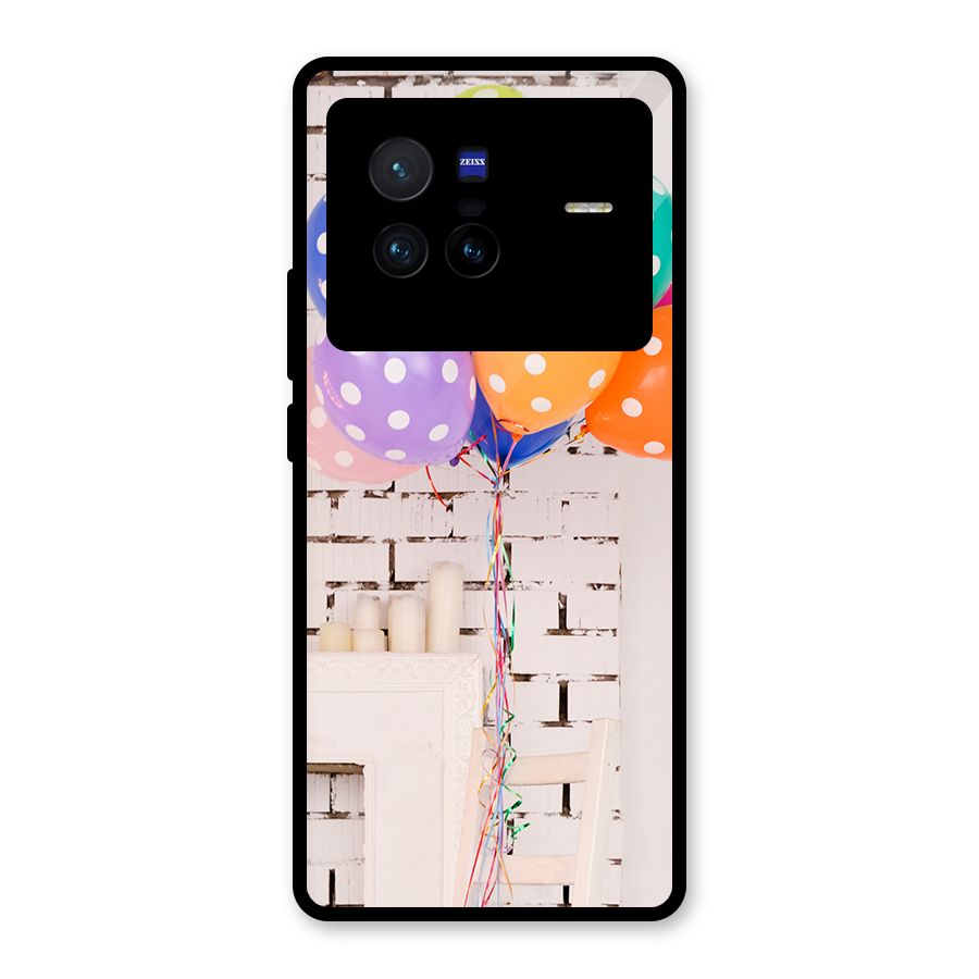 Party Balloons Glass Back Case for Vivo X80