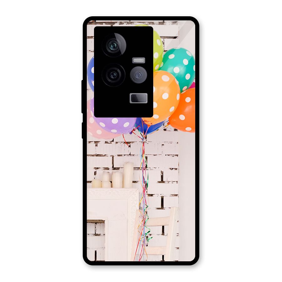 Party Balloons Glass Back Case for Vivo iQOO 11 5G