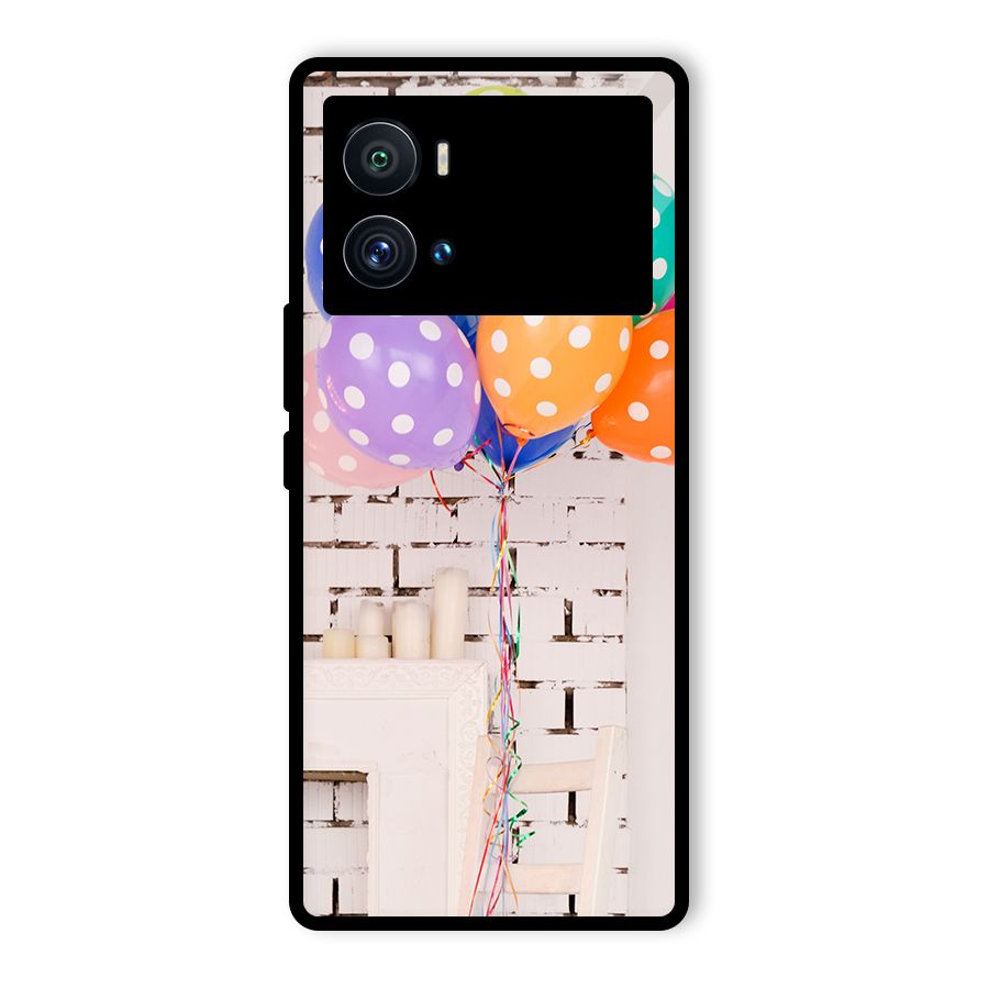 Party Balloons Glass Back Case for Vivo iQOO 9 Pro