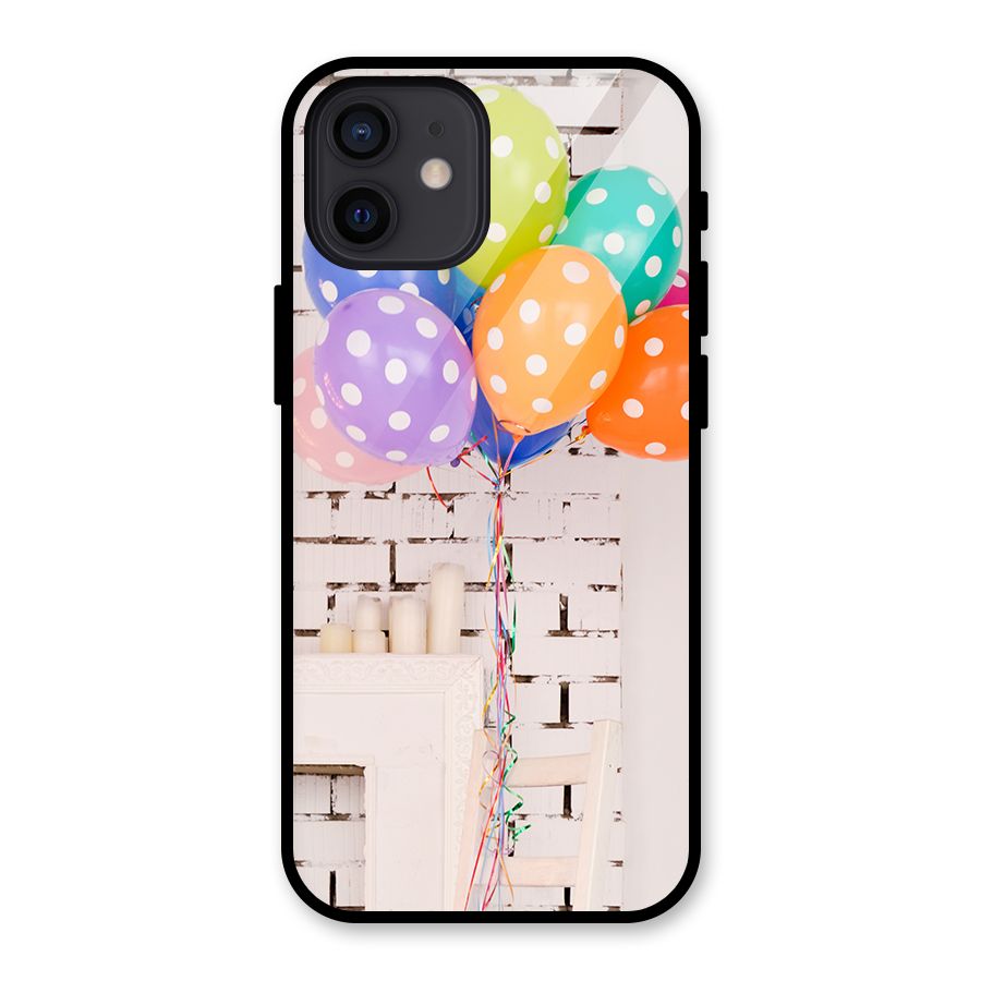 Party Balloons Glass Back Case for iPhone 12