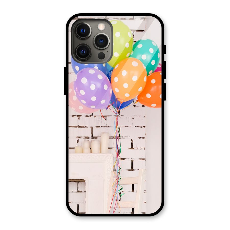 Party Balloons Glass Back Case for iPhone 12 Pro Max