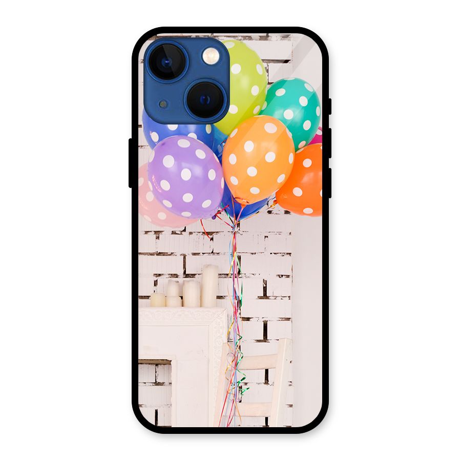 Party Balloons Glass Back Case for iPhone 13 Mini