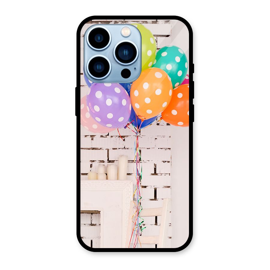 Party Balloons Glass Back Case for iPhone 13 Pro