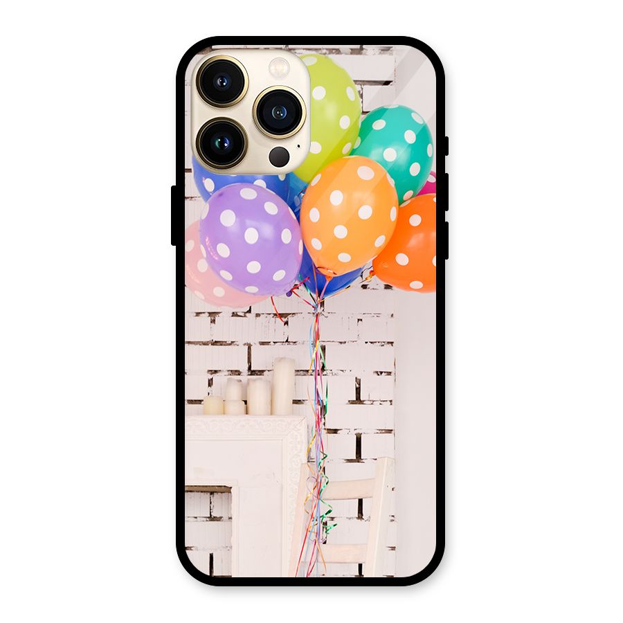 Party Balloons Glass Back Case for iPhone 13 Pro Max