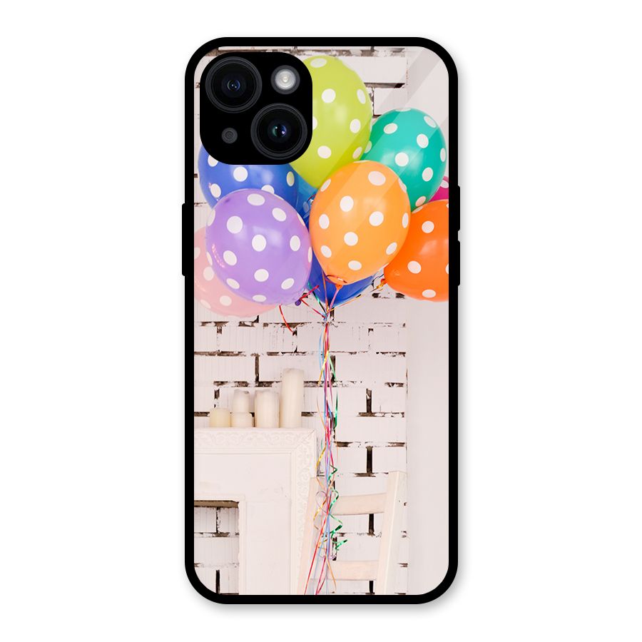 Party Balloons Glass Back Case for iPhone 14