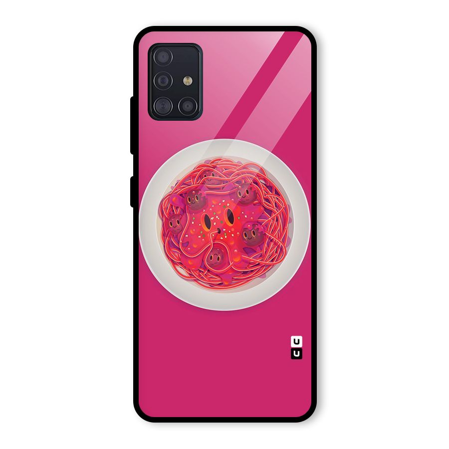 Pasta Cute Glass Back Case for Galaxy A51