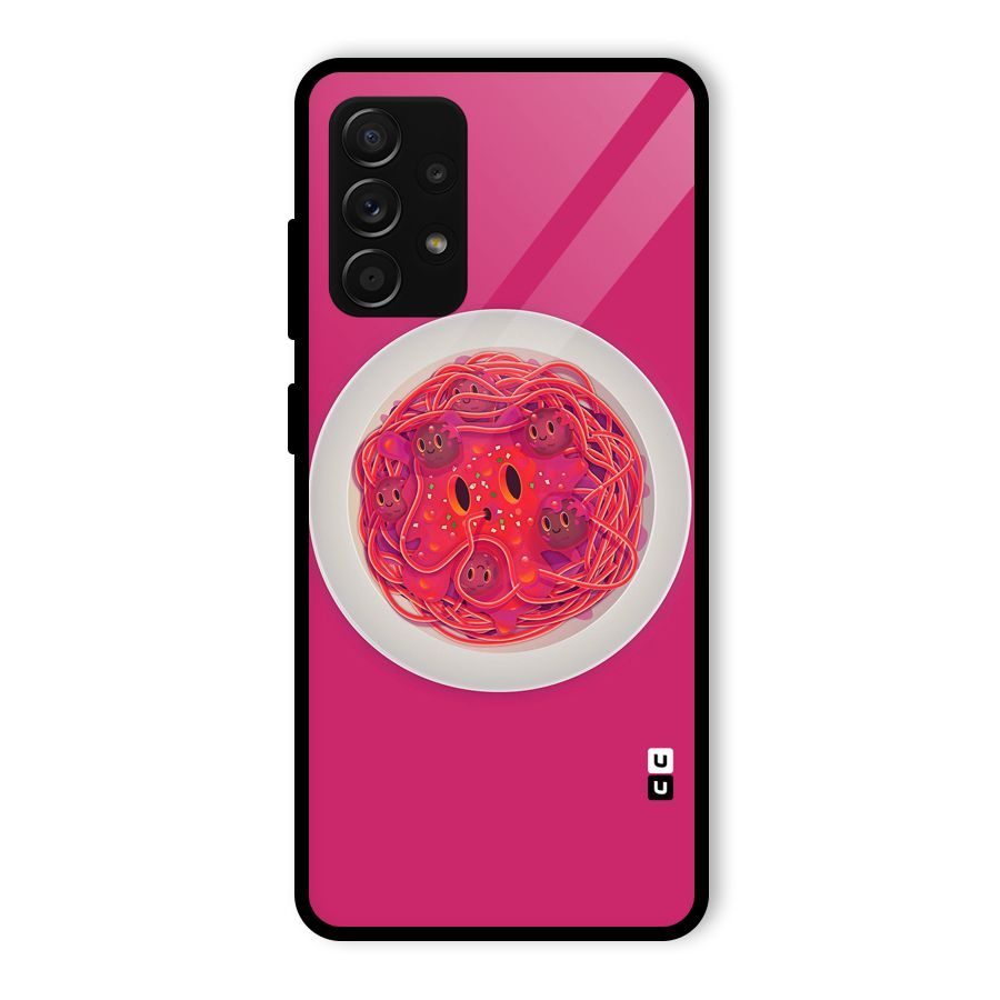 Pasta Cute Glass Back Case for Galaxy A53 5G