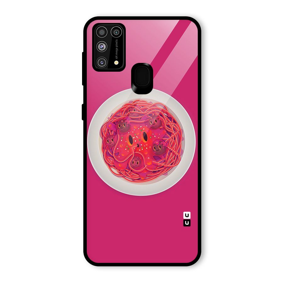 Pasta Cute Glass Back Case for Galaxy F41