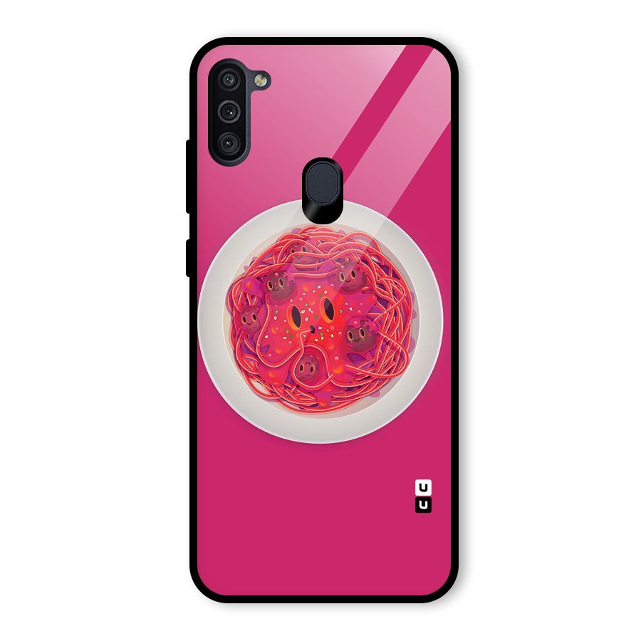 Pasta Cute Glass Back Case for Galaxy M11
