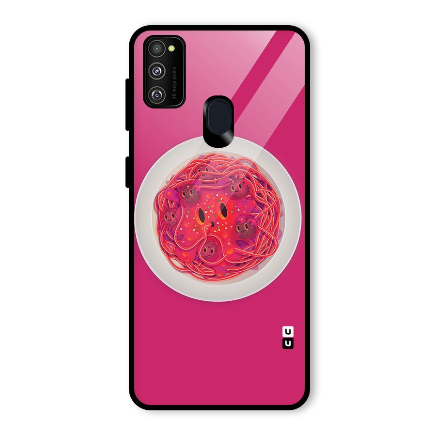 Pasta Cute Glass Back Case for Galaxy M30s