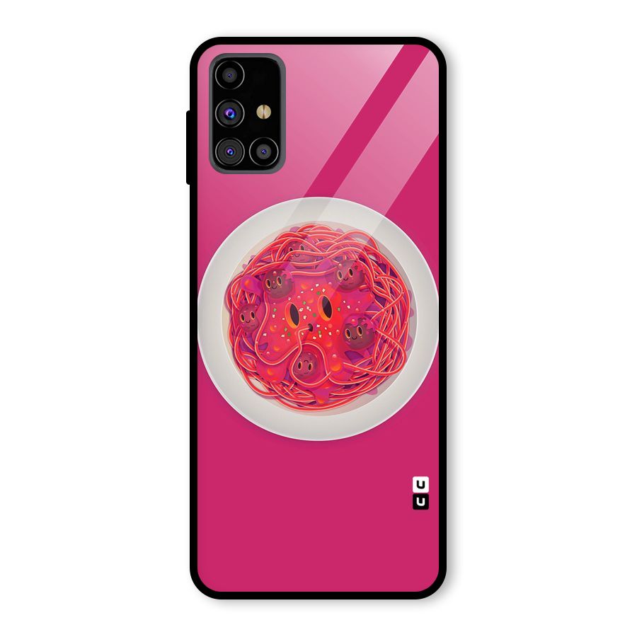 Pasta Cute Glass Back Case for Galaxy M31s