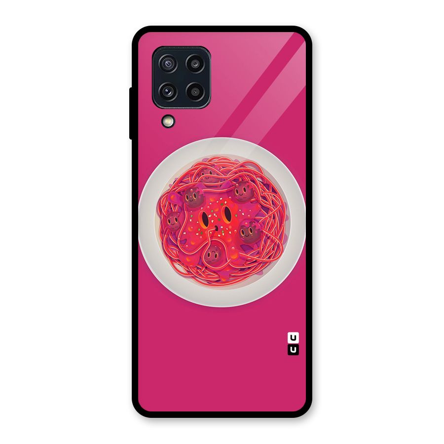 Pasta Cute Glass Back Case for Galaxy M32