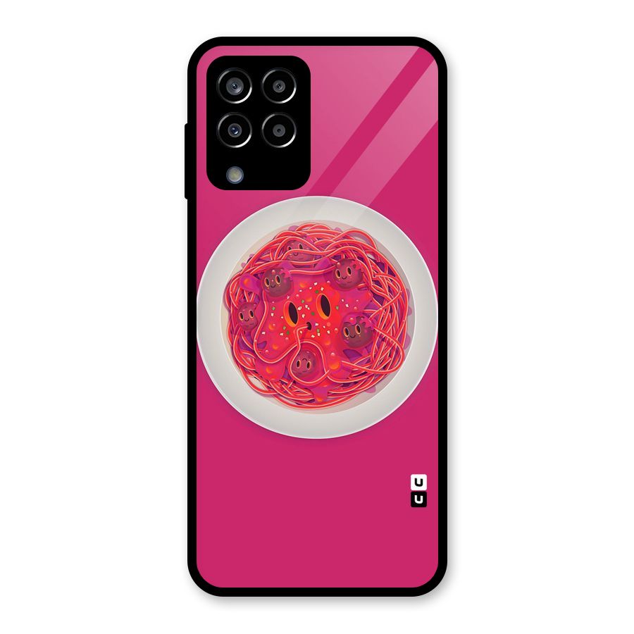 Pasta Cute Glass Back Case for Galaxy M33